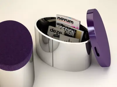 Raymond two silver and side tables 3D model