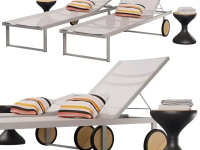 Outdoor luxury Viesso allux sunlounger 3D model