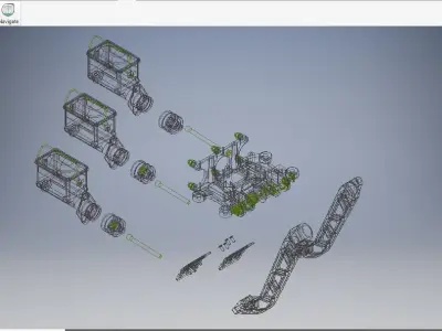 Reverse Mount Pedal with Master Cylinders  3D model