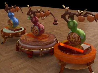 Chinese decorative gourd   3D model buy