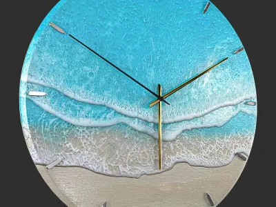 Clock Sea Wave 3D model purchase