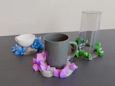 Mug Coaster - Crystal Ore Free 3D print model