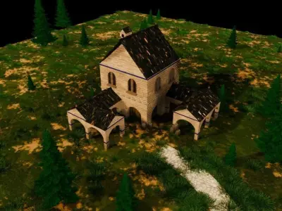 house of age of empires created in 3D blender Low-poly 3D model