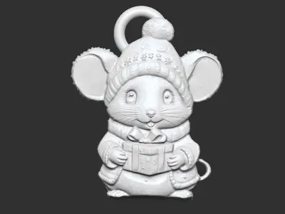 mouse christmas decor 3D print model