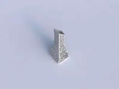 Vase squeezed and bent rectangle with dense organic lattice 2 3D print model