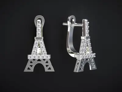 EIFFEL TOWER EARRINGS 3D print model