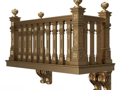 Classic Balcony 02 Low-poly 3D model