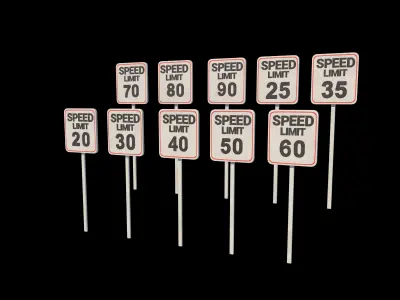 Speed Limit Sign  3D model