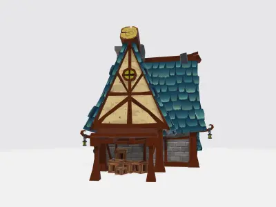 Cartoon House Low-poly 3D model order