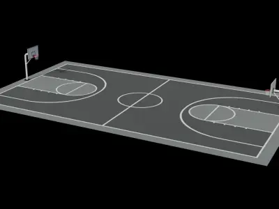 Basketball Courts Pack Low-poly 3D model