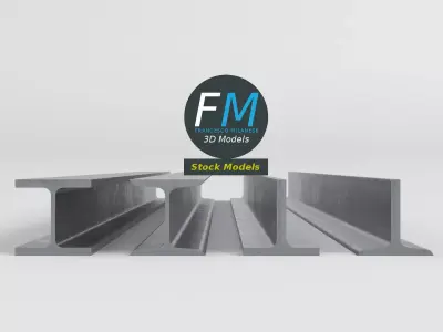 Construction I and T beams 3D model