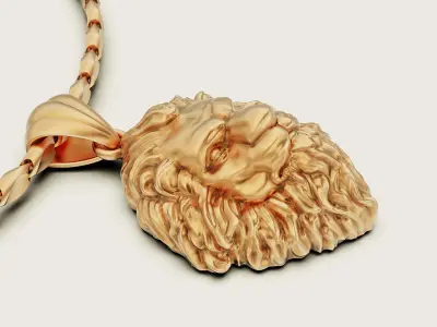 Lion pendant Silver Gold  Print Silver Gold  Print 3D print model