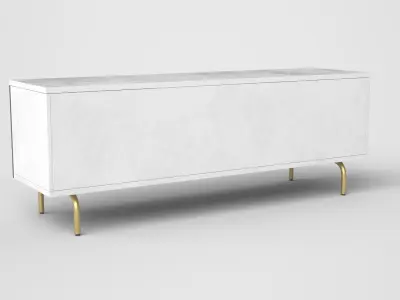 Elliotte media Cabinet walnut lacquered Low-poly 3D model