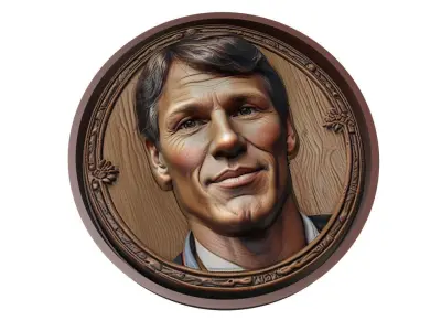 Marco van Basten Footballer Medallion 3D print model