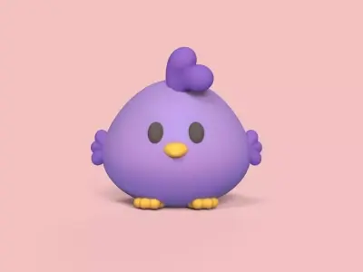 Round Bird 3D print model