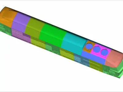Russian diesel locomotive upper part BR 130 3D print model