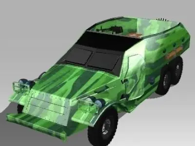 BTR152 military vehicle with camouflage 3D model