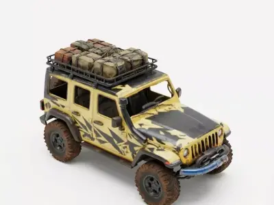 Solar Flare Expedition Jeep 3D Model Low-poly 3D model