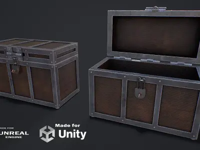 Chest for loot Low-poly 3D model
