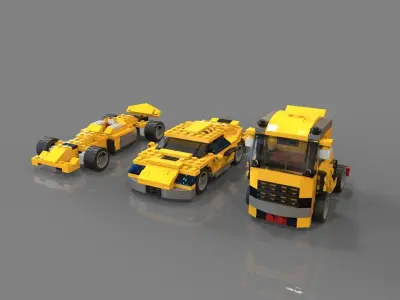Lego car pack 4 3D model