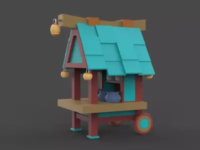 steak car Low-poly 3D model