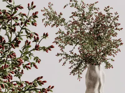 plants bouquet vase 55 3D model