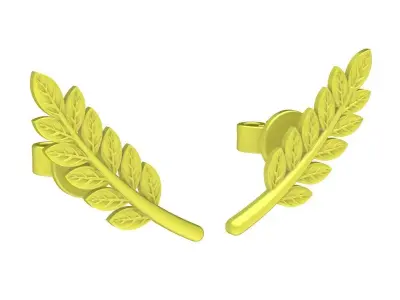 Luxury Leaf Earrings Jewelry Design  4117 3D print model
