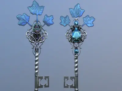 Key winter Low-poly 3D model