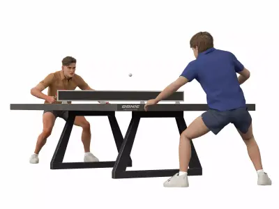 Modern Table Tennis Set Low-poly 3D model