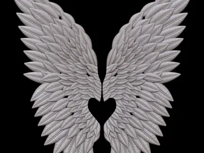 Wings Mural -relief CNC  3D print model