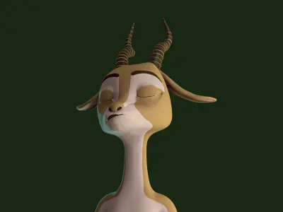 Stylized Deer Rigged Low-poly 3D model