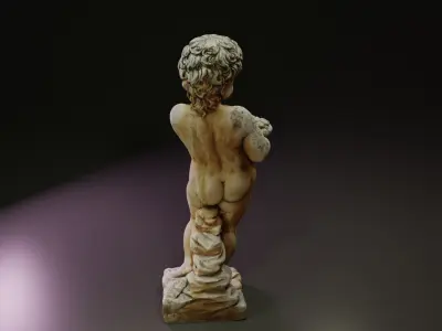 Statue of a little boy Low-poly 3D model