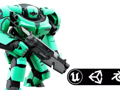 DOOM FIGHTER V-7  Rigged for Unreal Engine - Unity - MIXAMO  3D model