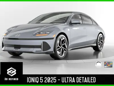 Ioniq 6 2024 -photoreal-Vray-Redshift-Unreal-Lightrigs included 3D model