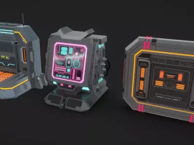 SciFi Terminals 23 Low-poly 3D model