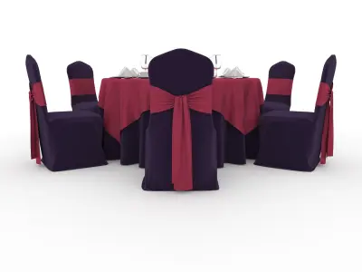 Banquet Table and Chair 50 3D model