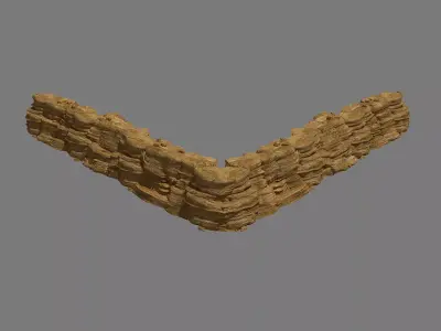gAME Mountain Stone - Desert Fault 02 3D model