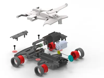 REPLICA OF THE TRIDAGGER TAMIYA CAR 4WD 3D model