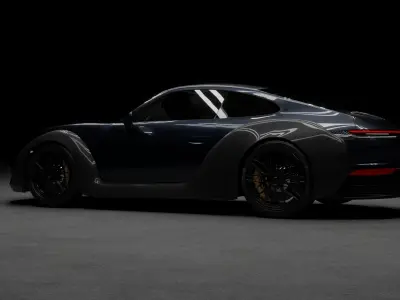 Porsche 911 Carrera with Bodykit Low-poly 3D model