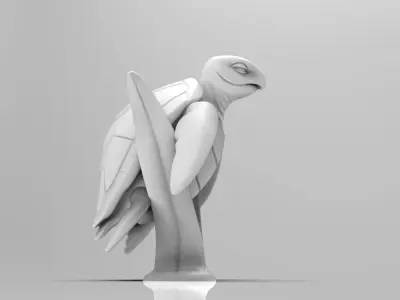 Mystical Sea Turtle Minimalist Sculpture 3D print model