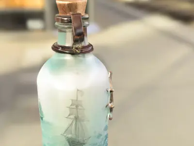 Nautical Steering Wheel Bottle Low-poly 3D model