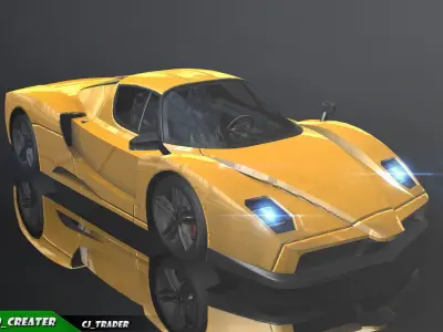 lowpoly Ferrari Enzo Super Racing Car 3D Model Low-poly 3D model