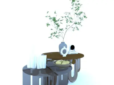 table coffee with plant 3D model