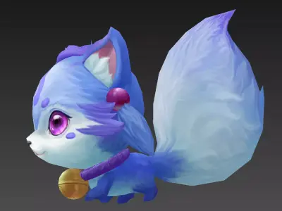 snow fox Low-poly 3D model