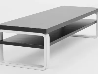 TV Table V2 - Universal Black Console Low-poly 3D model