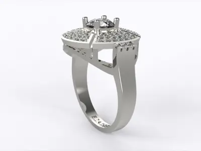 GOLD DIAMOND RING EZ 0010 3D print model