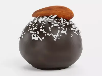 Chocolate Candy V4 - Dark Dome with Coconut and Almond Topper 3D model