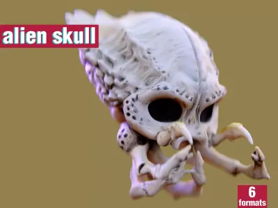 Alien Skull Artifact 3D model