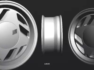 Fiat Uno SCR Wheel Free low-poly 3D model