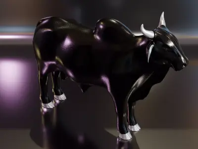 Indian Brahman Bull Architectural Decoration Low-poly 3D model